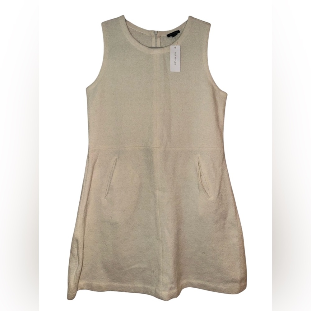 NWT Ann Taylor 100% Wool‎ Cream Midi Dress